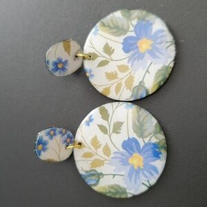 Hand-made Hand Crafted Floral Vibes Resin Earrings New